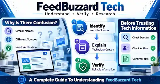 FeedBuzzard Tech verification guide showing how to identify and evaluate technology information sources