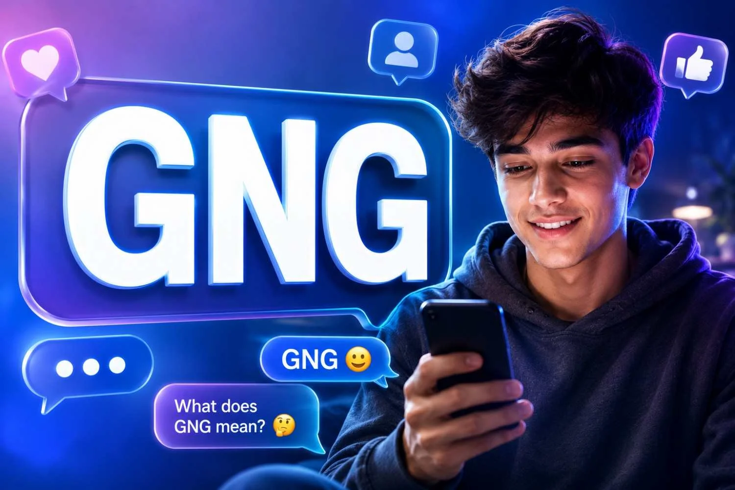 GNG meaning in texting and social media explained with friends chatting online.