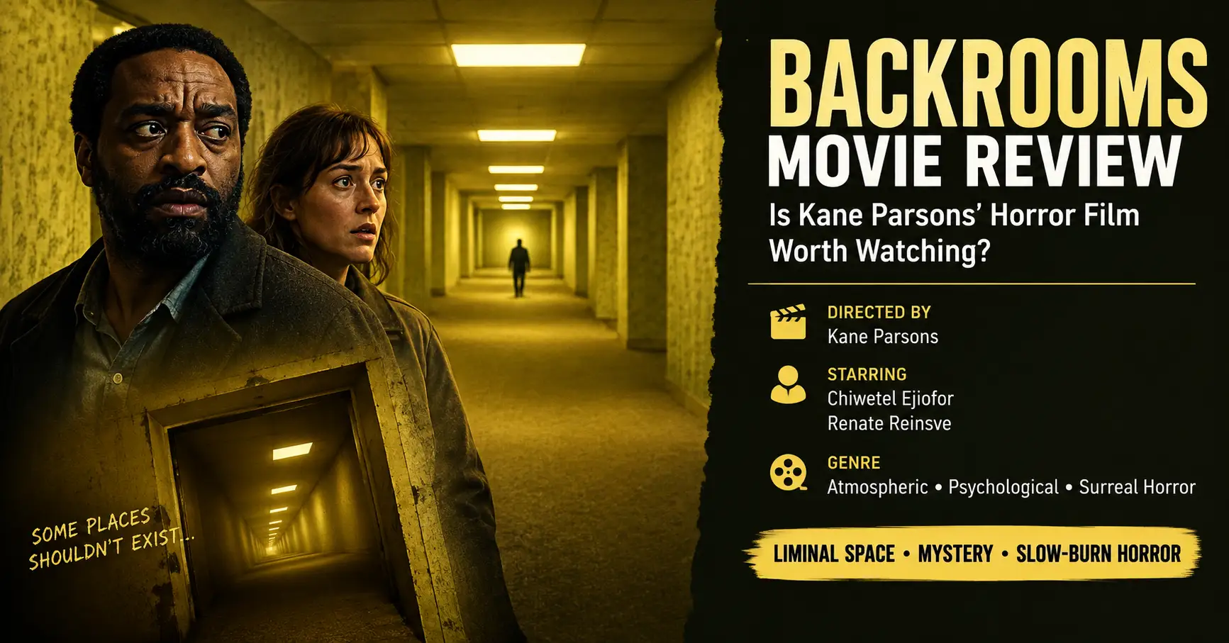 Backrooms horror atmosphere showing liminal spaces, psychological tension and slow-burn fear
