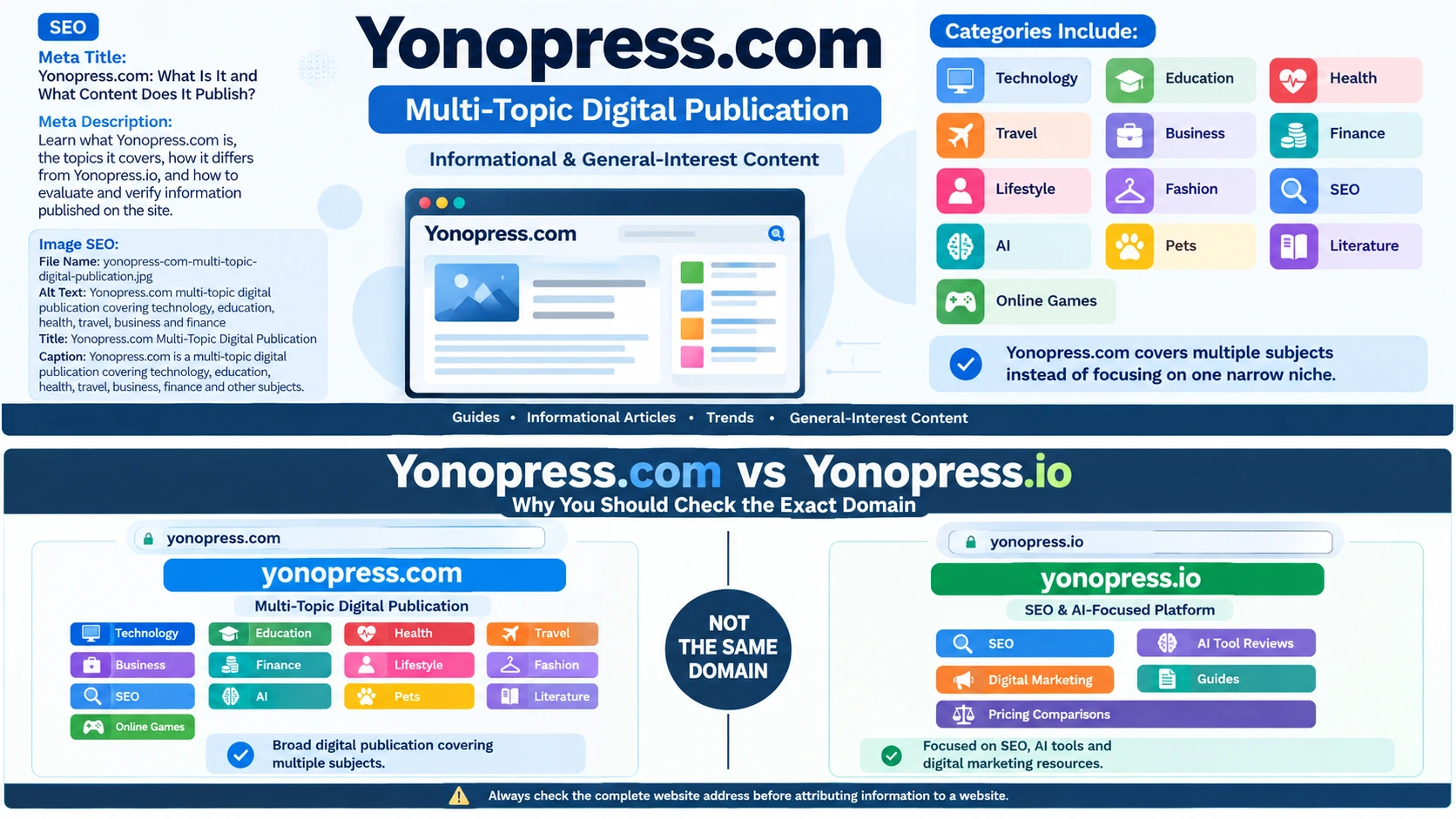 Yonopress.com multi-topic digital publication covering technology, education, health, travel, business and finance