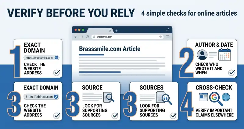 How to check a Brasssmile.com article before relying on it