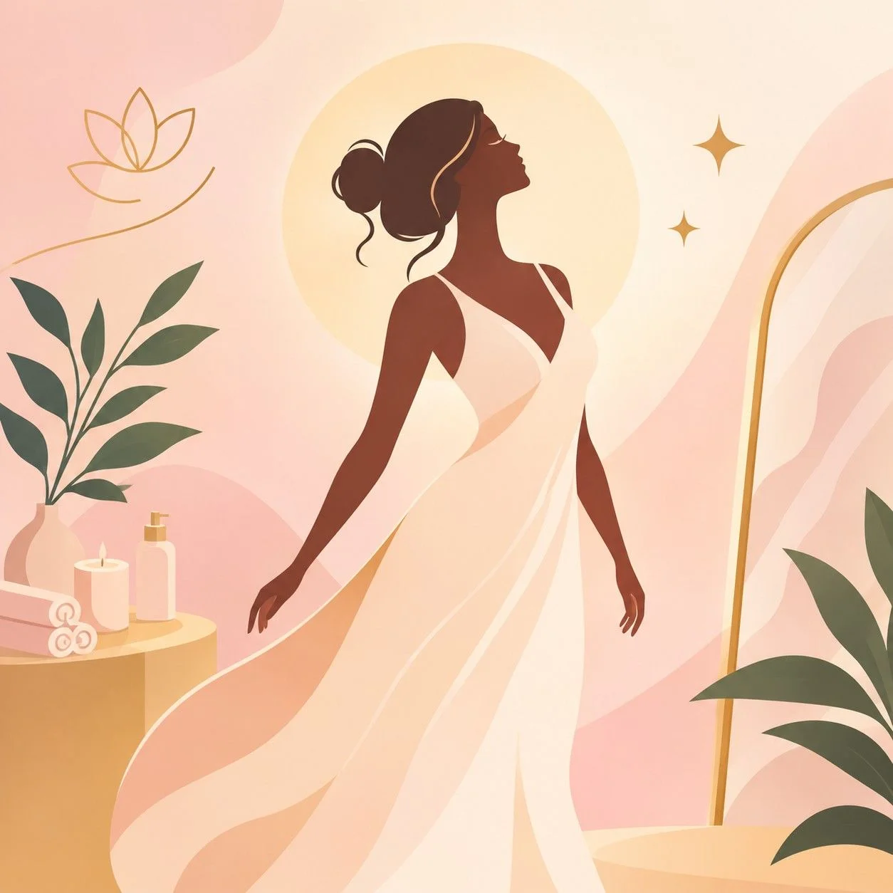 Abstract beauty illustration representing BBL Brazilian Butt Lift meaning