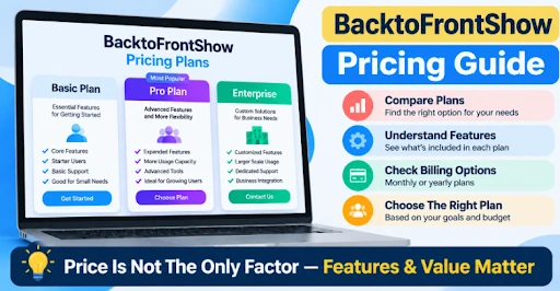 BacktoFrontShow pricing plans, costs, and features guide